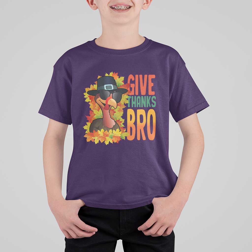 Funny Thanksgiving Turkey T Shirt For Kid Give Thanks Bro Fall Season - Wonder Print Shop