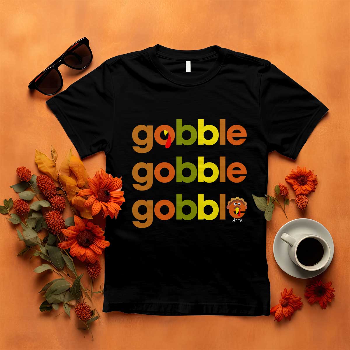 Funny Thanksgiving Turkey Gobble T Shirt Fall Season - Wonder Print Shop