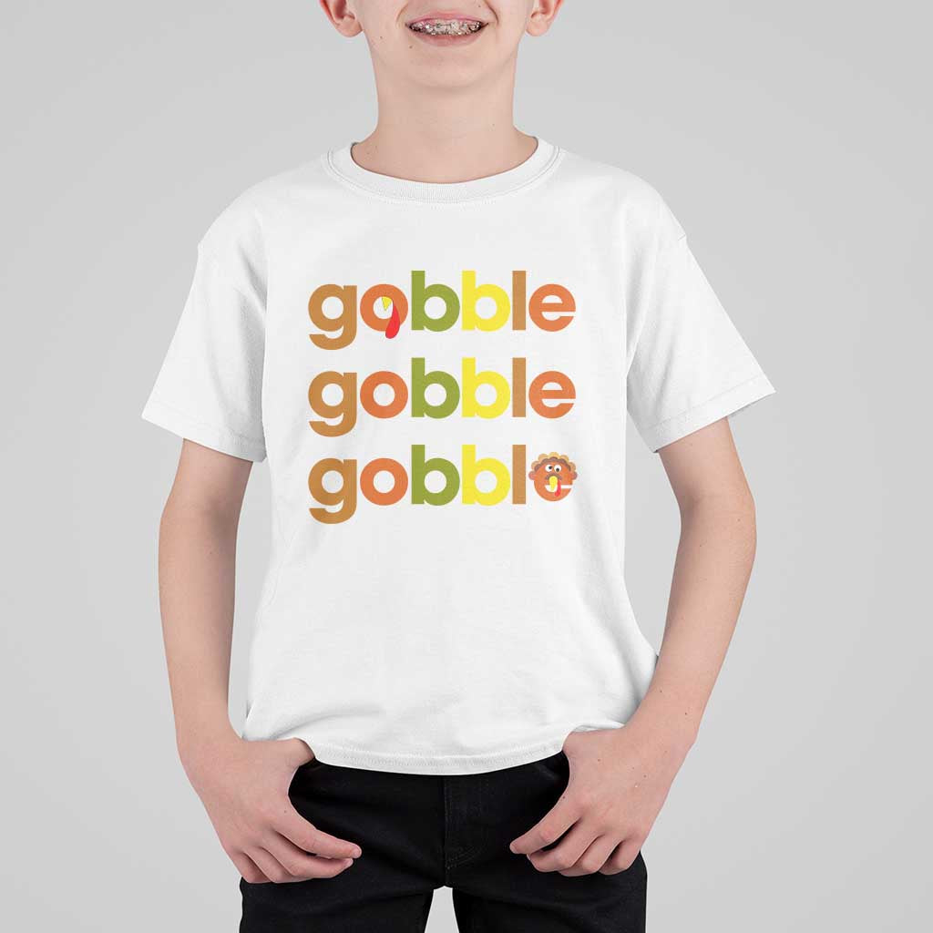 Funny Thanksgiving Turkey Gobble T Shirt For Kid Fall Season - Wonder Print Shop