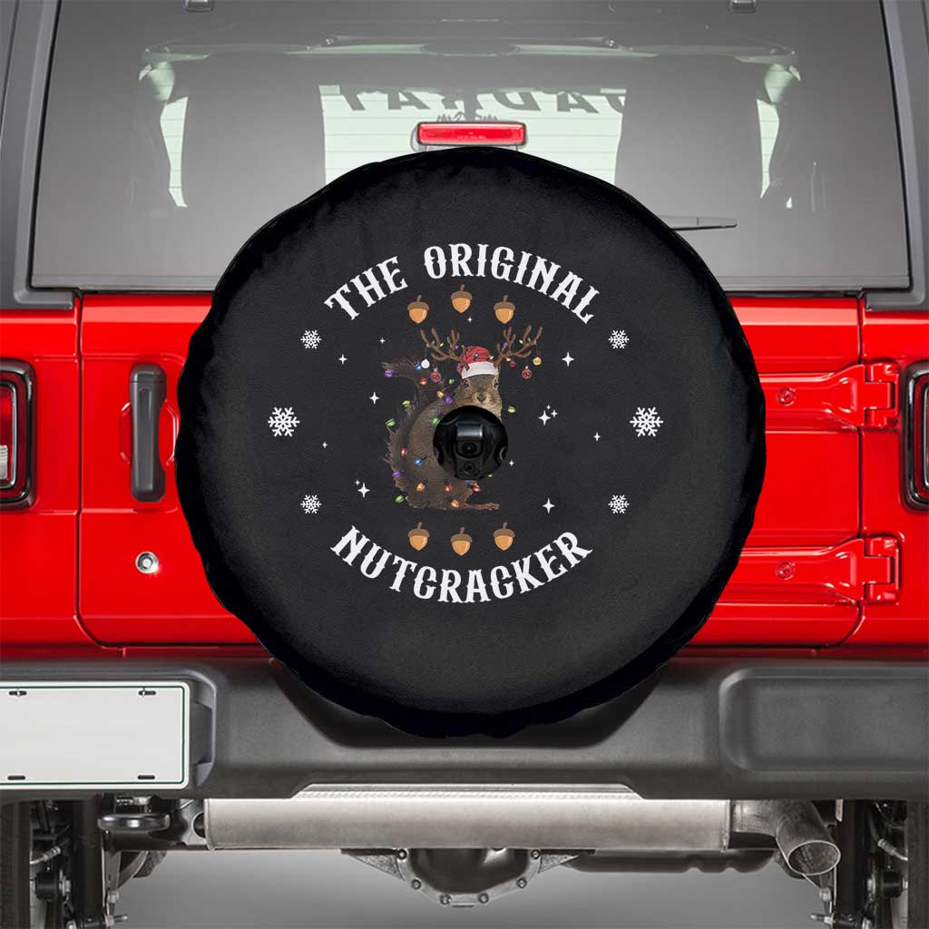Funny Christmas Squirrel Spare Tire Cover The Original Nutcracker Snowflake Xmas Neon Light - Wonder Print Shop