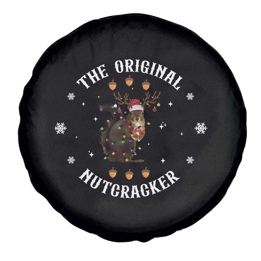 Funny Christmas Squirrel Spare Tire Cover The Original Nutcracker Snowflake Xmas Neon Light - Wonder Print Shop