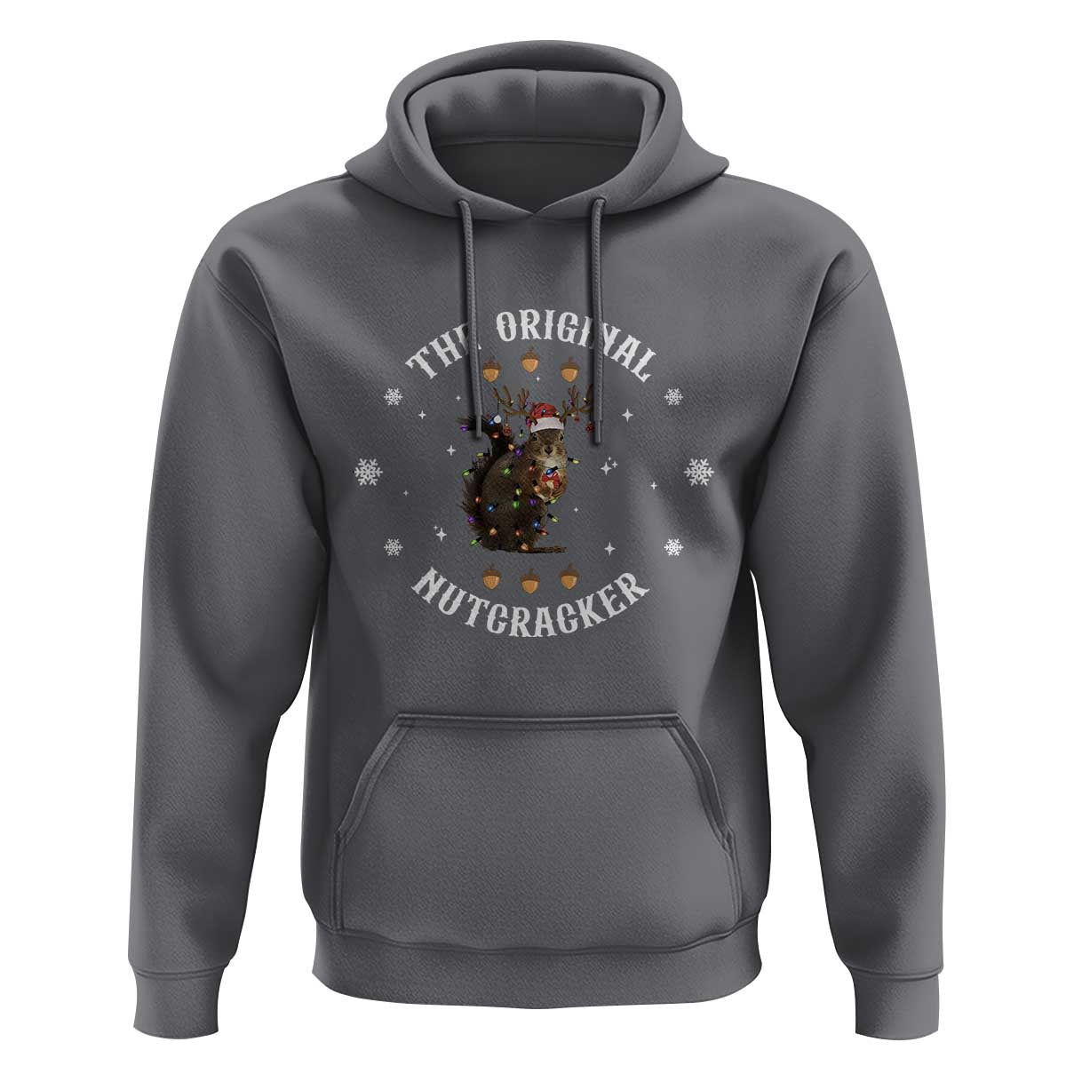 Funny Christmas Squirrel Hoodie The Original Nutcracker Snowflake Xmas Neon Light - Wonder Print Shop
