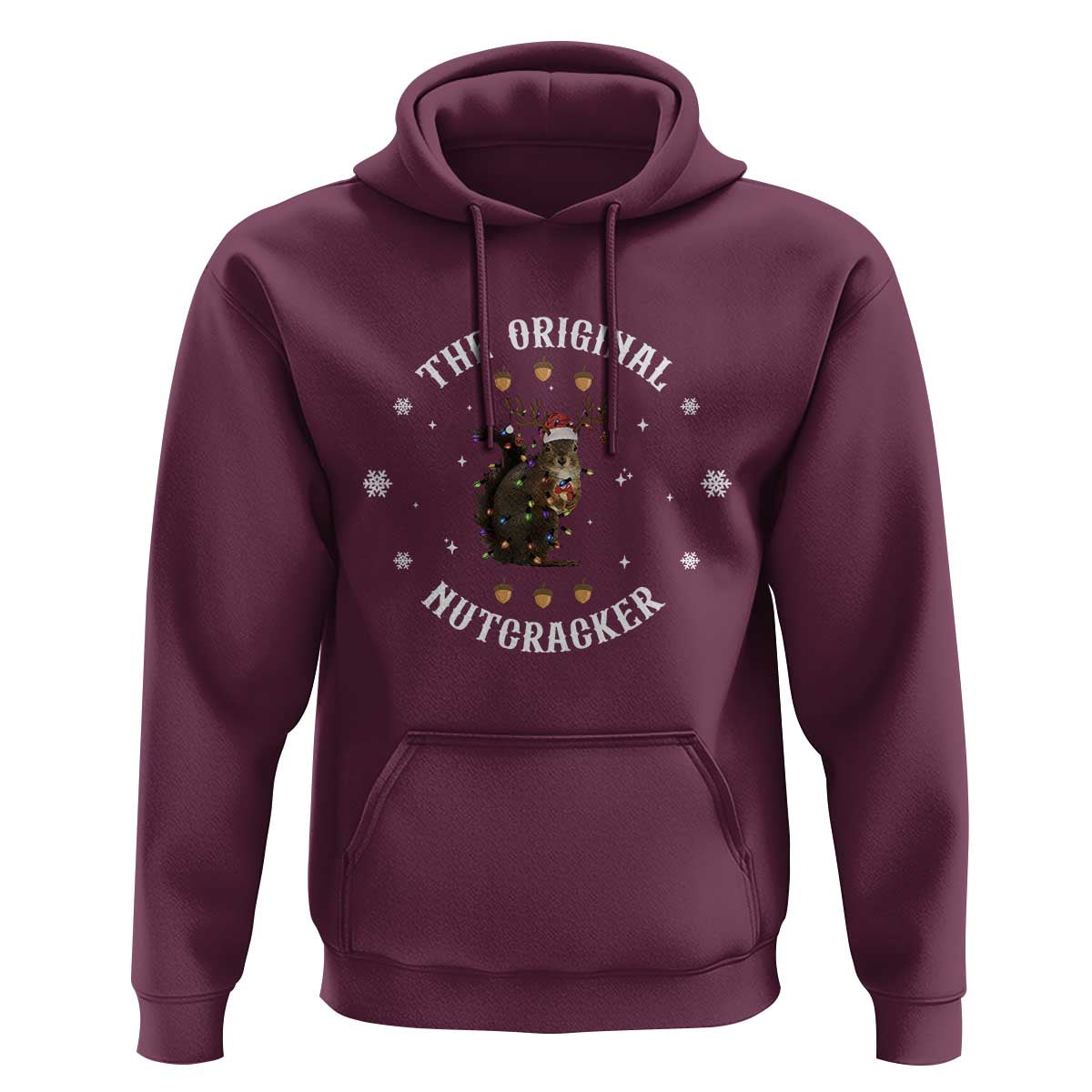 Funny Christmas Squirrel Hoodie The Original Nutcracker Snowflake Xmas Neon Light - Wonder Print Shop