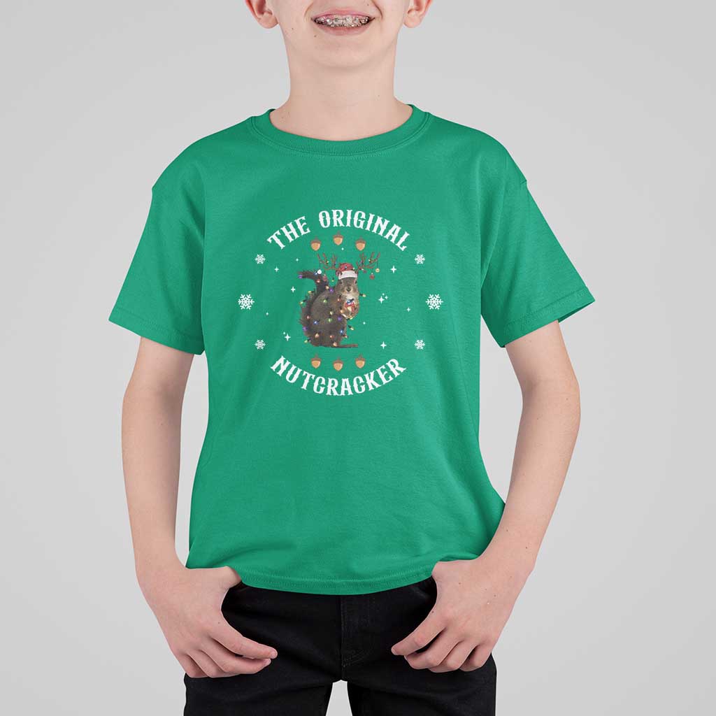 Funny Christmas Squirrel T Shirt For Kid The Original Nutcracker Snowflake Xmas Neon Light - Wonder Print Shop