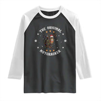 Funny Christmas Squirrel Raglan Shirt The Original Nutcracker Snowflake Xmas Neon Light - Wonder Print Shop
