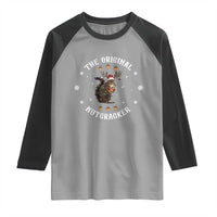 Funny Christmas Squirrel Raglan Shirt The Original Nutcracker Snowflake Xmas Neon Light - Wonder Print Shop