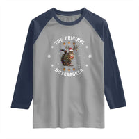 Funny Christmas Squirrel Raglan Shirt The Original Nutcracker Snowflake Xmas Neon Light - Wonder Print Shop