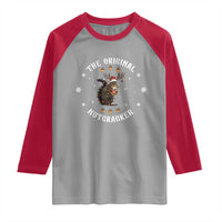 Funny Christmas Squirrel Raglan Shirt The Original Nutcracker Snowflake Xmas Neon Light - Wonder Print Shop