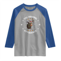 Funny Christmas Squirrel Raglan Shirt The Original Nutcracker Snowflake Xmas Neon Light - Wonder Print Shop