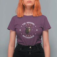 Funny Christmas Squirrel T Shirt For Women The Original Nutcracker Snowflake Xmas Neon Light - Wonder Print Shop