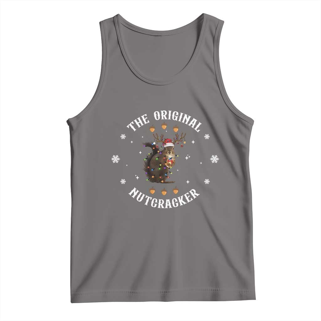 Funny Christmas Squirrel Tank Top The Original Nutcracker Snowflake Xmas Neon Light - Wonder Print Shop