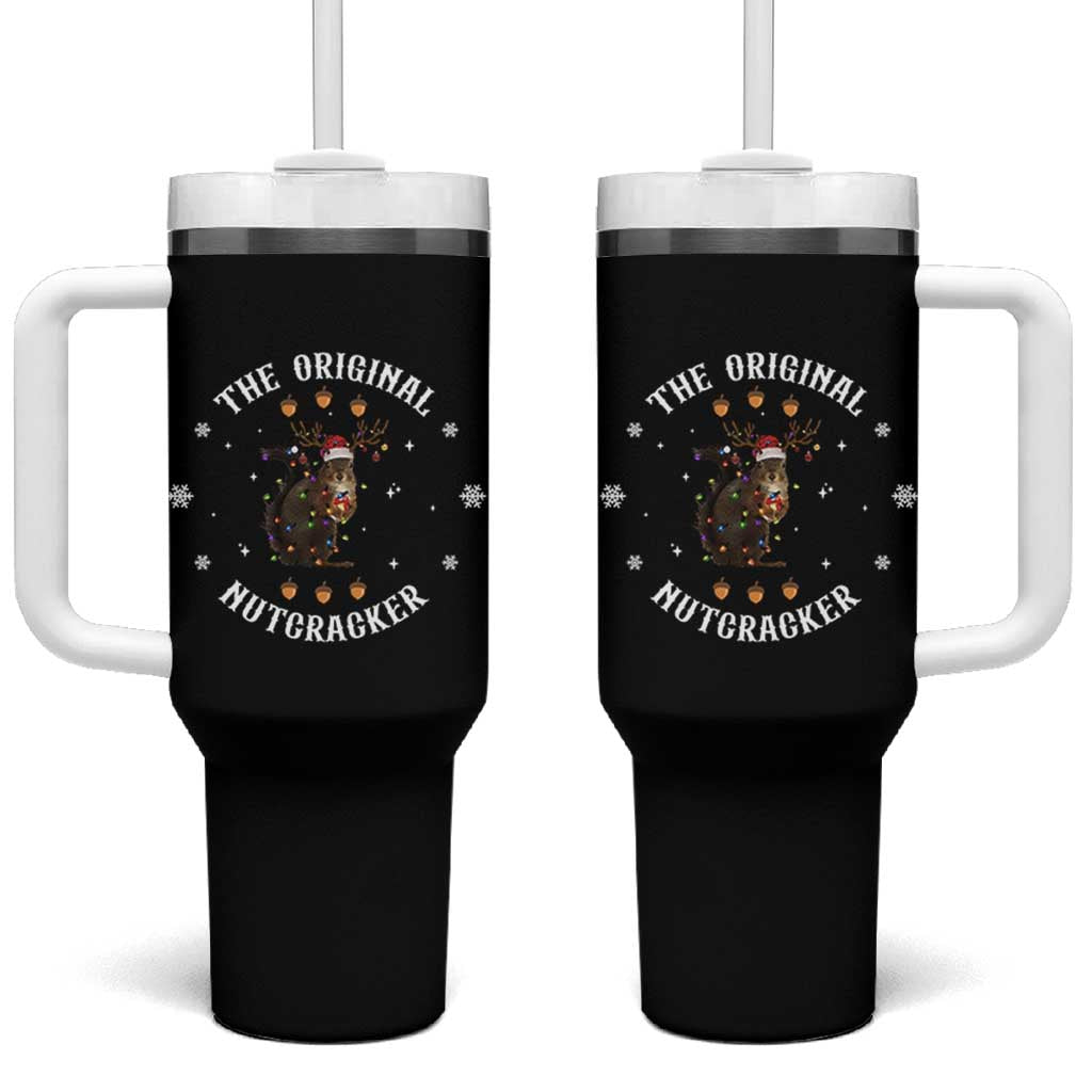 Funny Christmas Squirrel Tumbler With Handle The Original Nutcracker Snowflake Xmas Neon Light - Wonder Print Shop