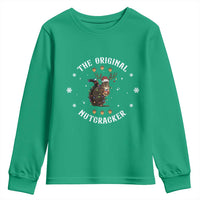 Funny Christmas Squirrel Youth Sweatshirt The Original Nutcracker Snowflake Xmas Neon Light - Wonder Print Shop