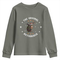 Funny Christmas Squirrel Youth Sweatshirt The Original Nutcracker Snowflake Xmas Neon Light - Wonder Print Shop