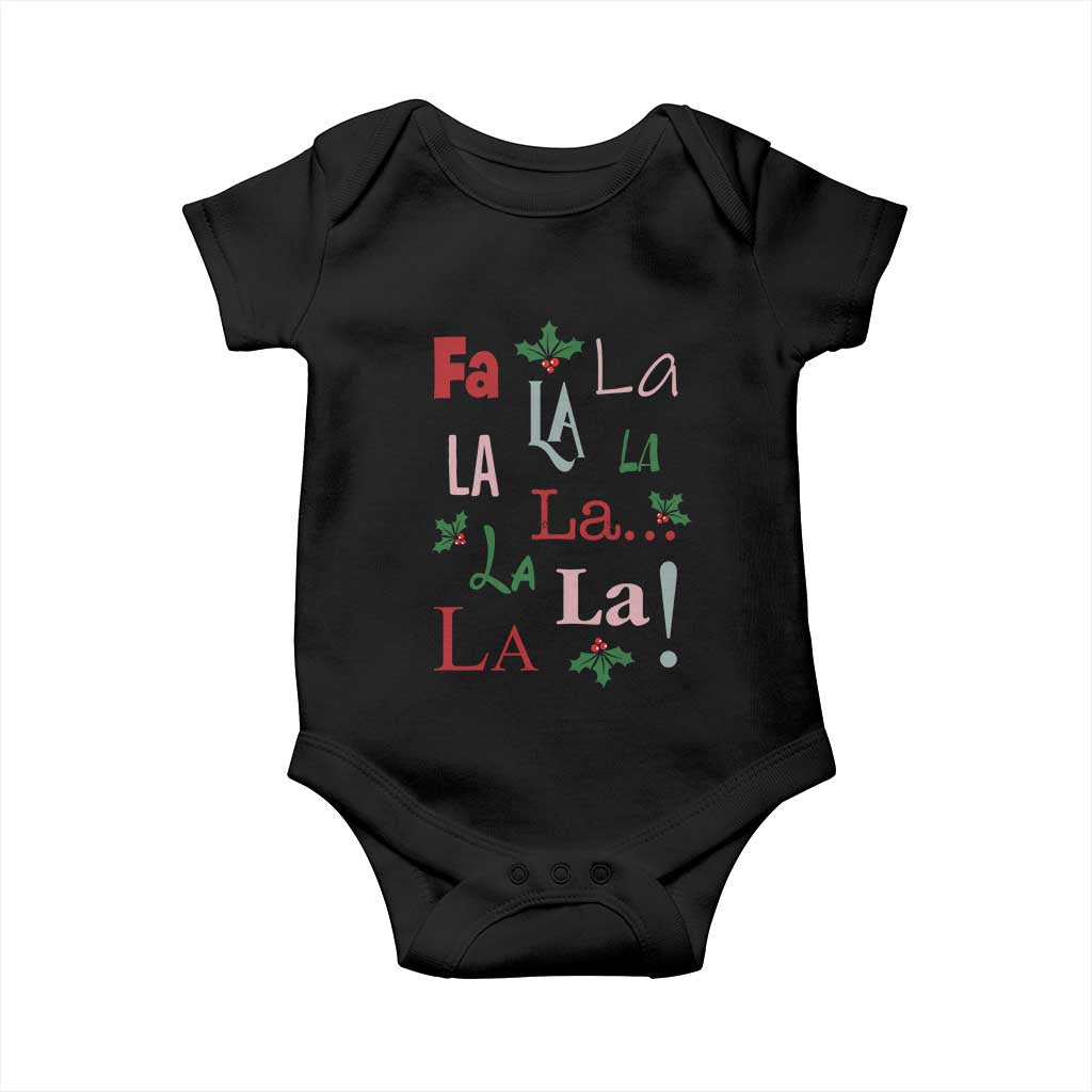 Funny Fa La La 8 Christmas Carol Song Baby Onesie Holiday Mistletoe