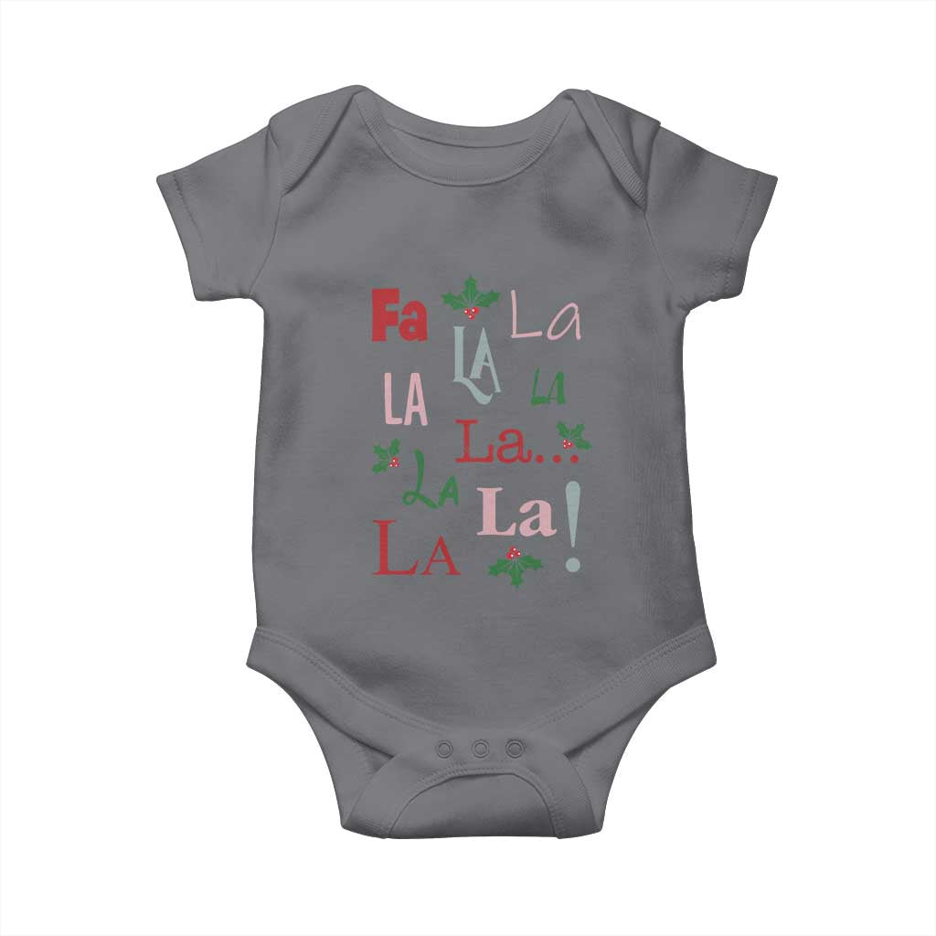 Funny Fa La La 8 Christmas Carol Song Baby Onesie Holiday Mistletoe