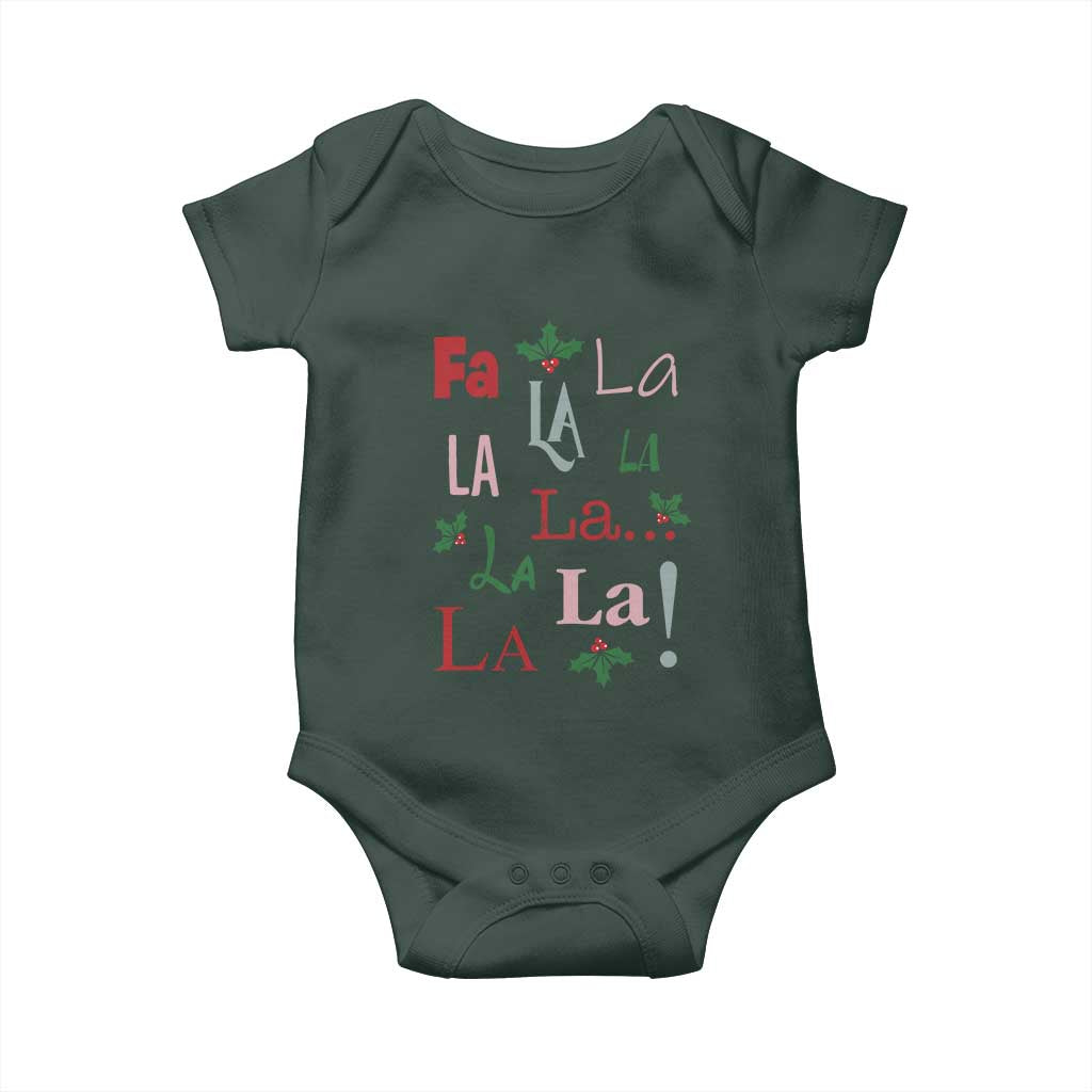 Funny Fa La La 8 Christmas Carol Song Baby Onesie Holiday Mistletoe