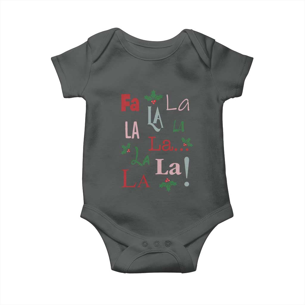 Funny Fa La La 8 Christmas Carol Song Baby Onesie Holiday Mistletoe