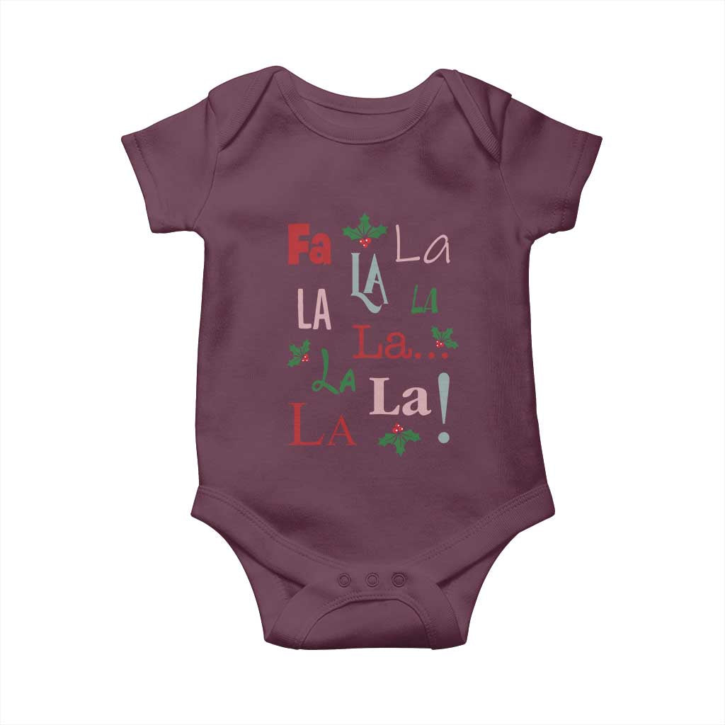 Funny Fa La La 8 Christmas Carol Song Baby Onesie Holiday Mistletoe