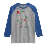 Funny Fa La La 8 Christmas Carol Song Raglan Shirt Holiday Mistletoe - Wonder Print Shop