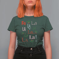 Funny Fa La La 8 Christmas Carol Song T Shirt For Women Holiday Mistletoe - Wonder Print Shop
