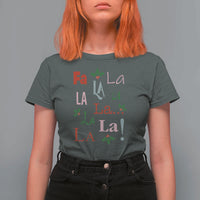 Funny Fa La La 8 Christmas Carol Song T Shirt For Women Holiday Mistletoe - Wonder Print Shop