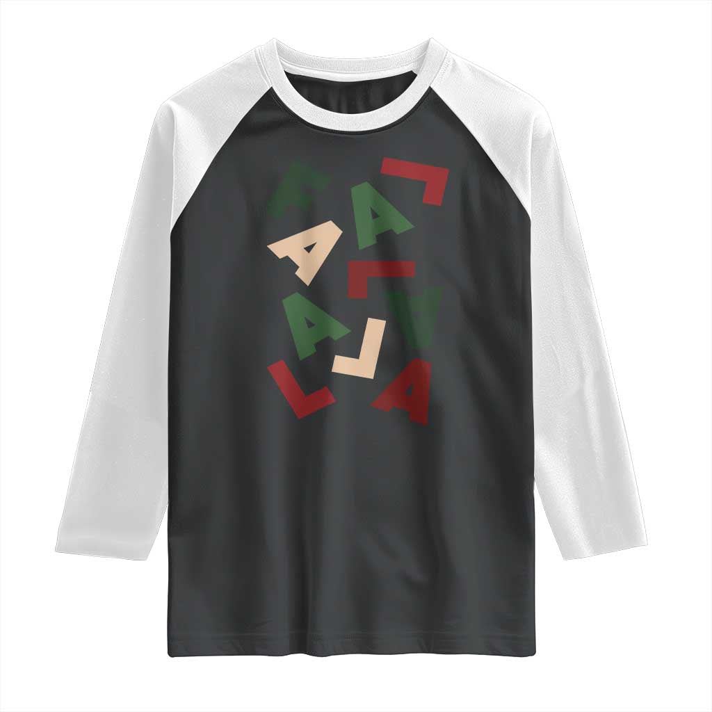 Funny Fa La La 8 Christmas Carol Holiday Raglan Shirt - Wonder Print Shop
