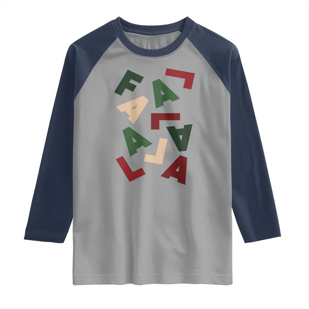 Funny Fa La La 8 Christmas Carol Holiday Raglan Shirt - Wonder Print Shop