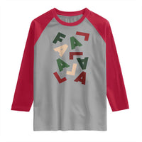 Funny Fa La La 8 Christmas Carol Holiday Raglan Shirt - Wonder Print Shop