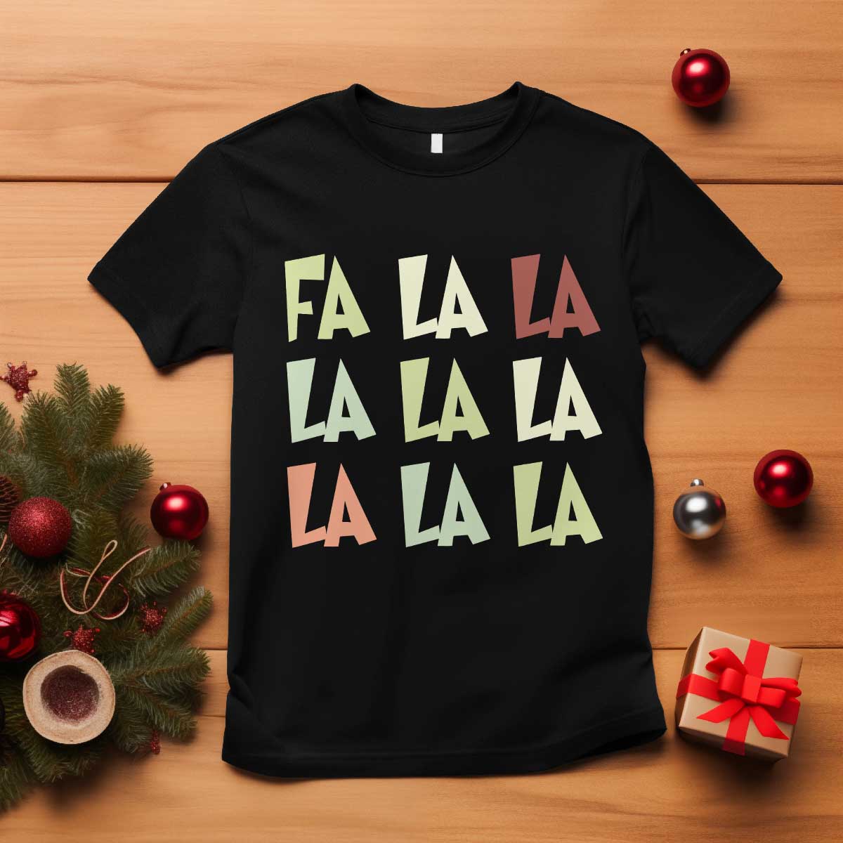 Funny Fa La La 8 Christmas Carol Song Holiday T Shirt - Wonder Print Shop