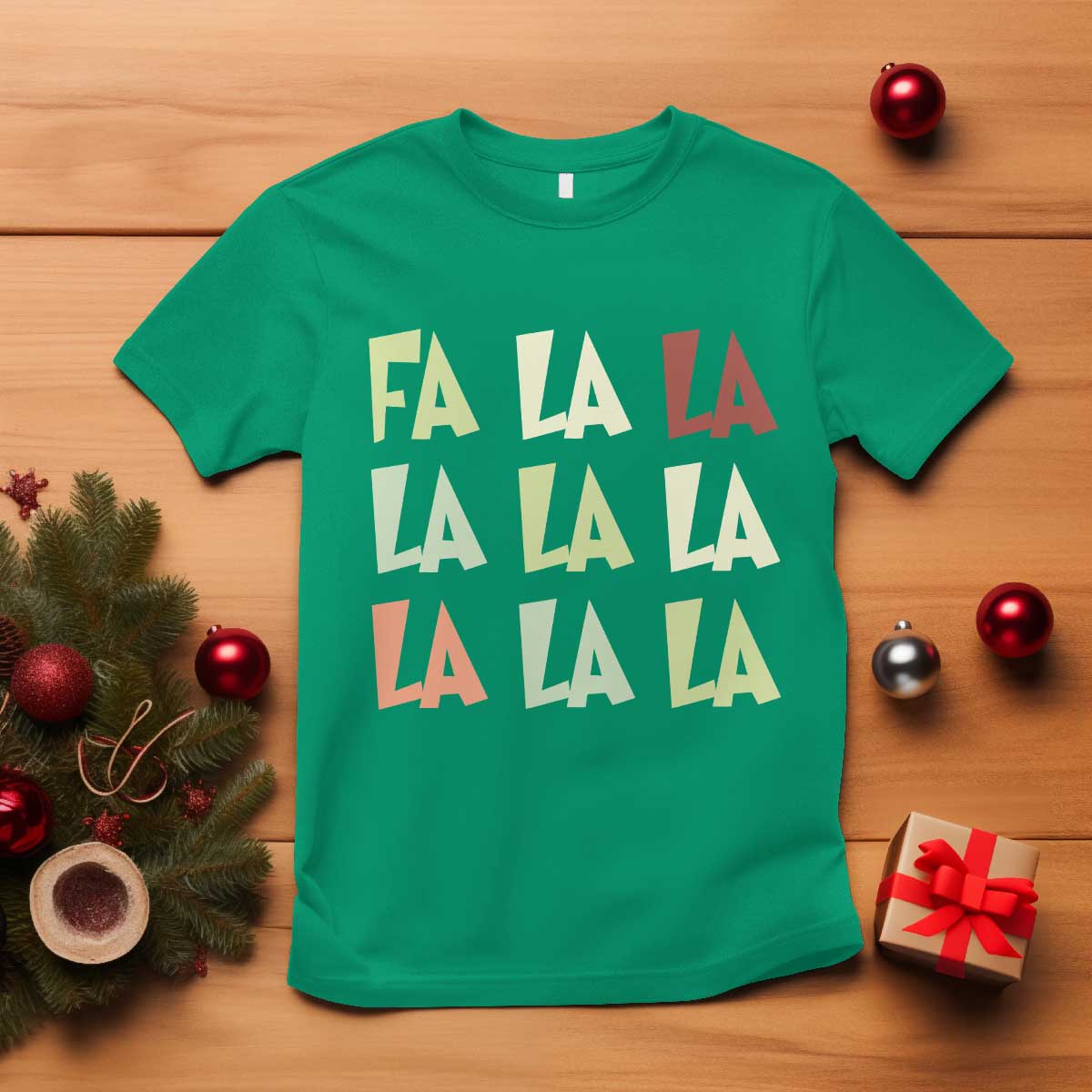 Funny Fa La La 8 Christmas Carol Song Holiday T Shirt - Wonder Print Shop