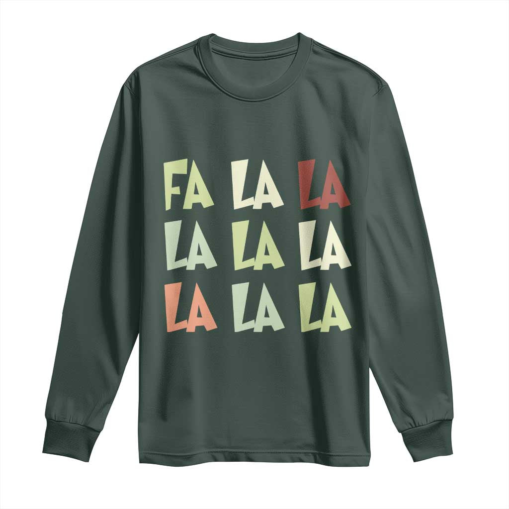 Funny Fa La La 8 Christmas Carol Song Holiday Long Sleeve Shirt