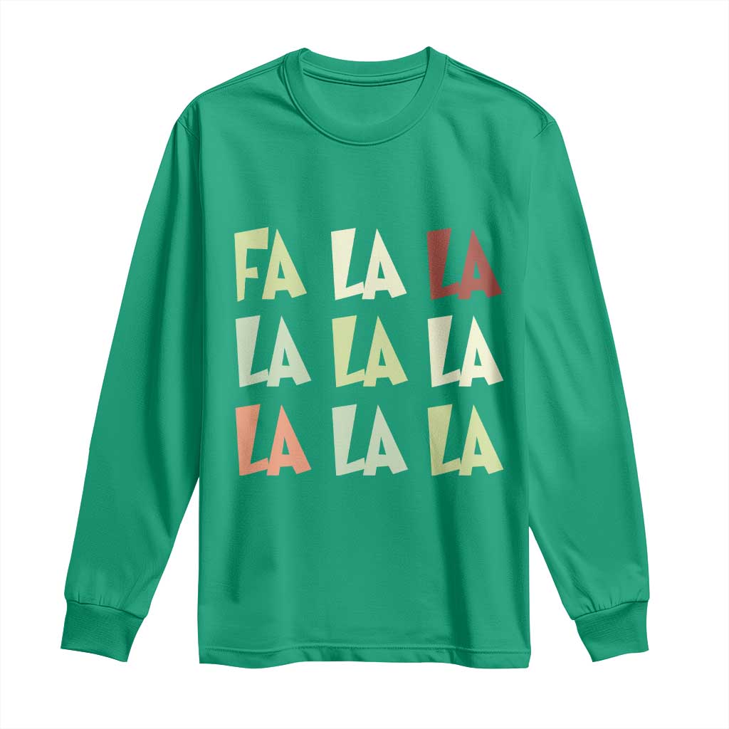 Funny Fa La La 8 Christmas Carol Song Holiday Long Sleeve Shirt