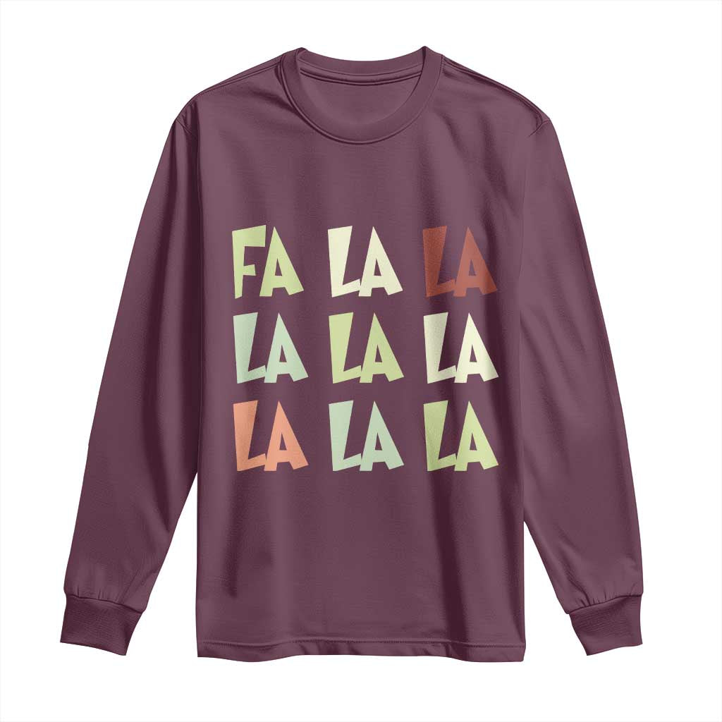 Funny Fa La La 8 Christmas Carol Song Holiday Long Sleeve Shirt