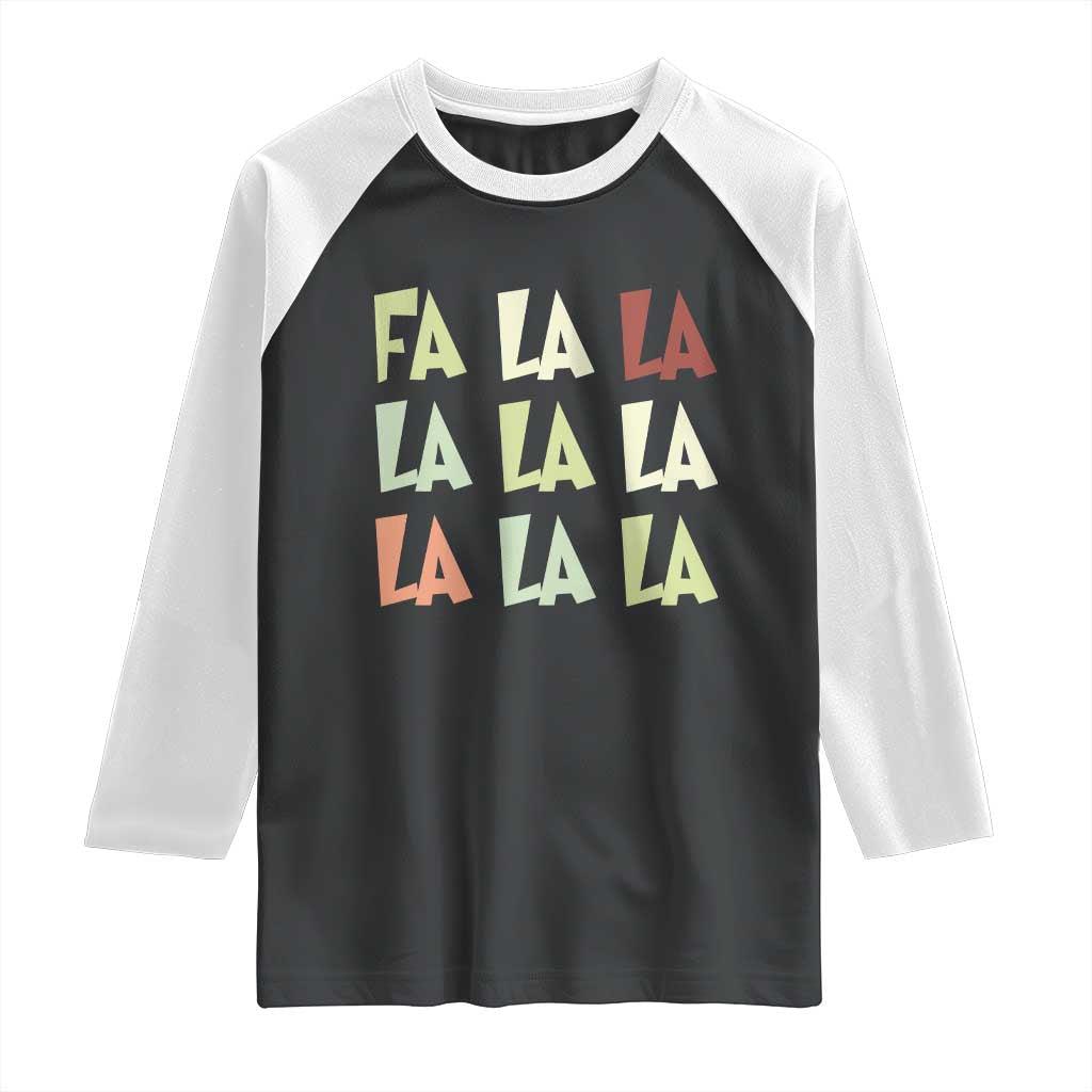 Funny Fa La La 8 Christmas Carol Song Holiday Raglan Shirt - Wonder Print Shop