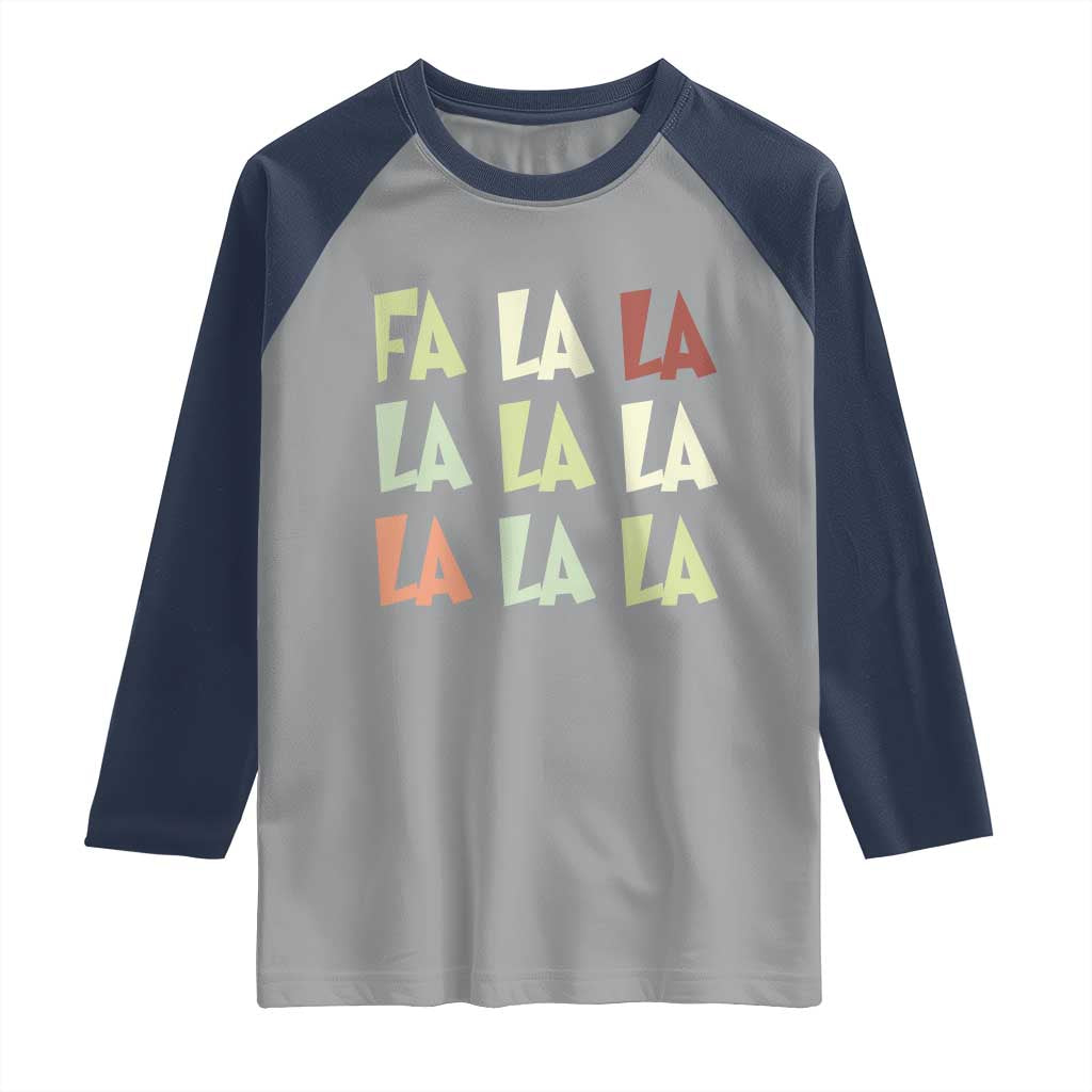 Funny Fa La La 8 Christmas Carol Song Holiday Raglan Shirt - Wonder Print Shop