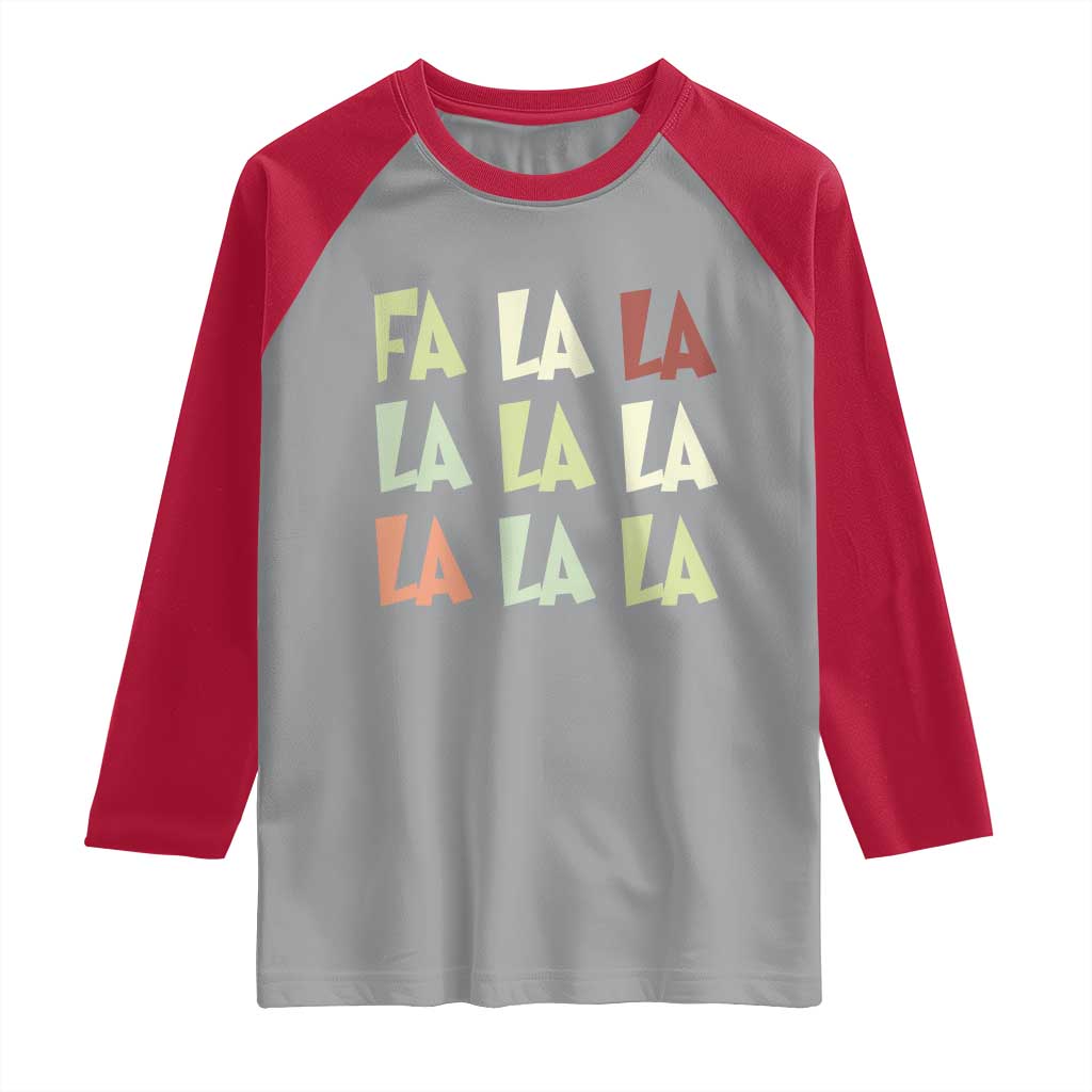 Funny Fa La La 8 Christmas Carol Song Holiday Raglan Shirt - Wonder Print Shop