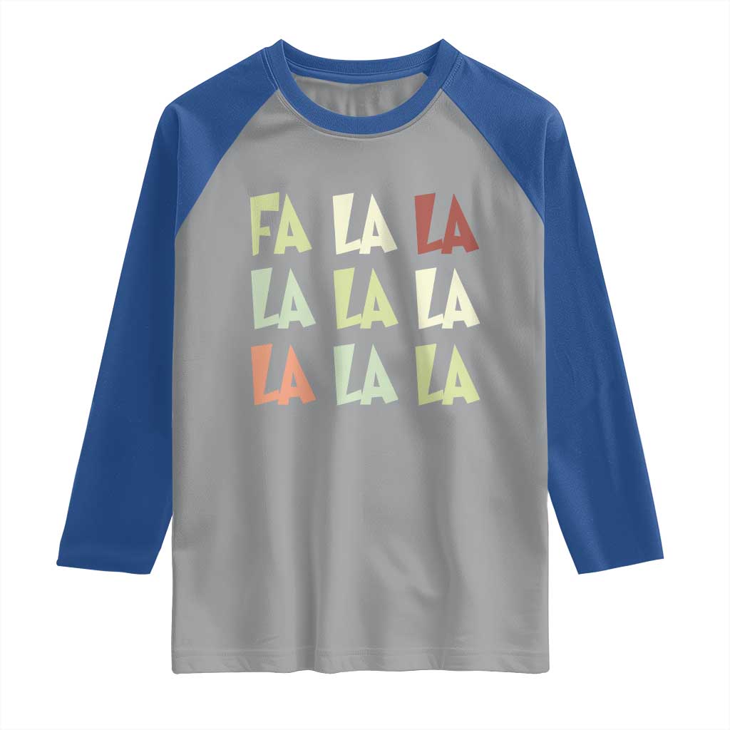 Funny Fa La La 8 Christmas Carol Song Holiday Raglan Shirt - Wonder Print Shop