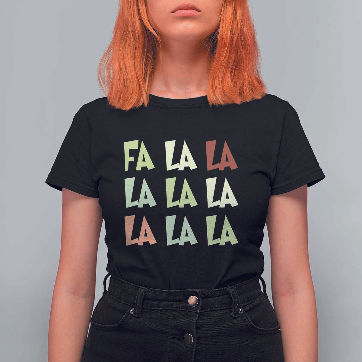 Funny Fa La La 8 Christmas Carol Song Holiday T Shirt For Women - Wonder Print Shop