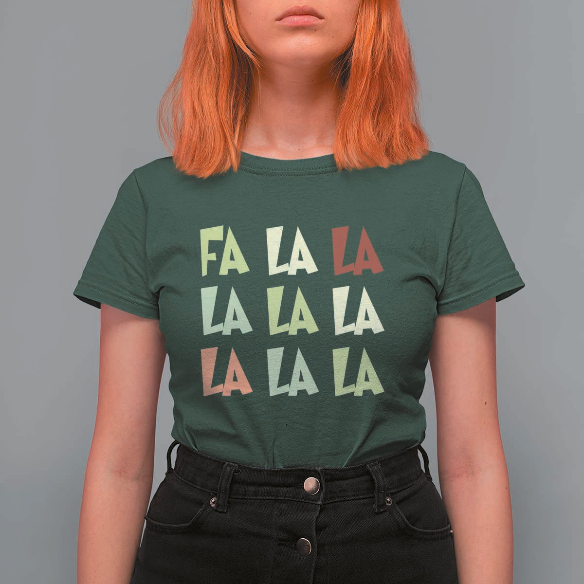Funny Fa La La 8 Christmas Carol Song Holiday T Shirt For Women - Wonder Print Shop