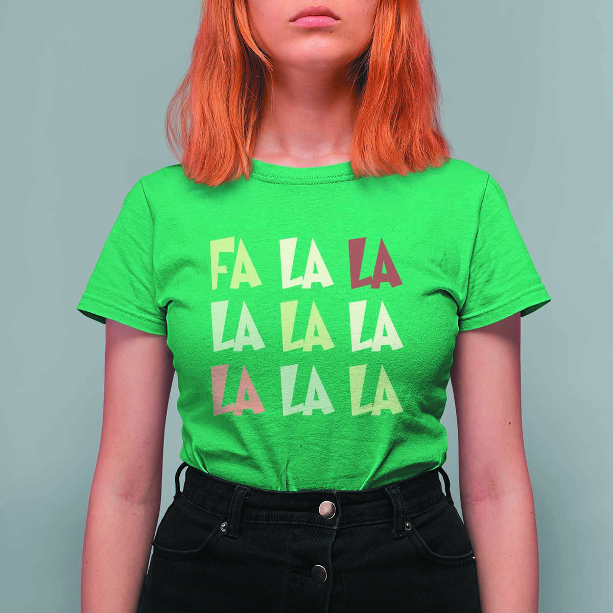 Funny Fa La La 8 Christmas Carol Song Holiday T Shirt For Women - Wonder Print Shop