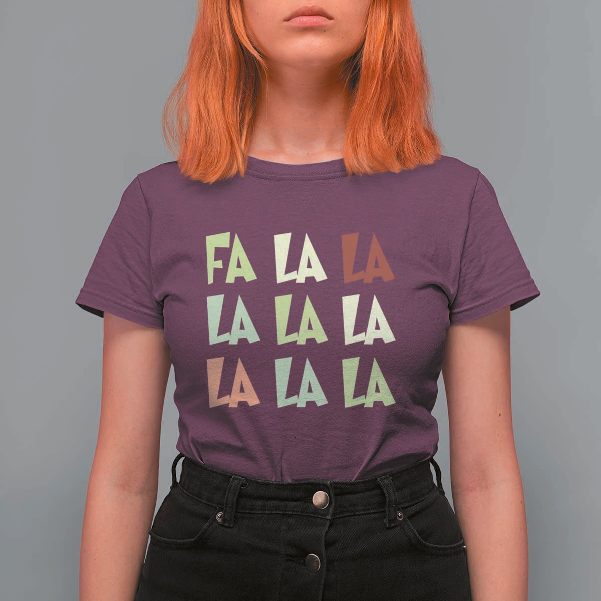Funny Fa La La 8 Christmas Carol Song Holiday T Shirt For Women - Wonder Print Shop