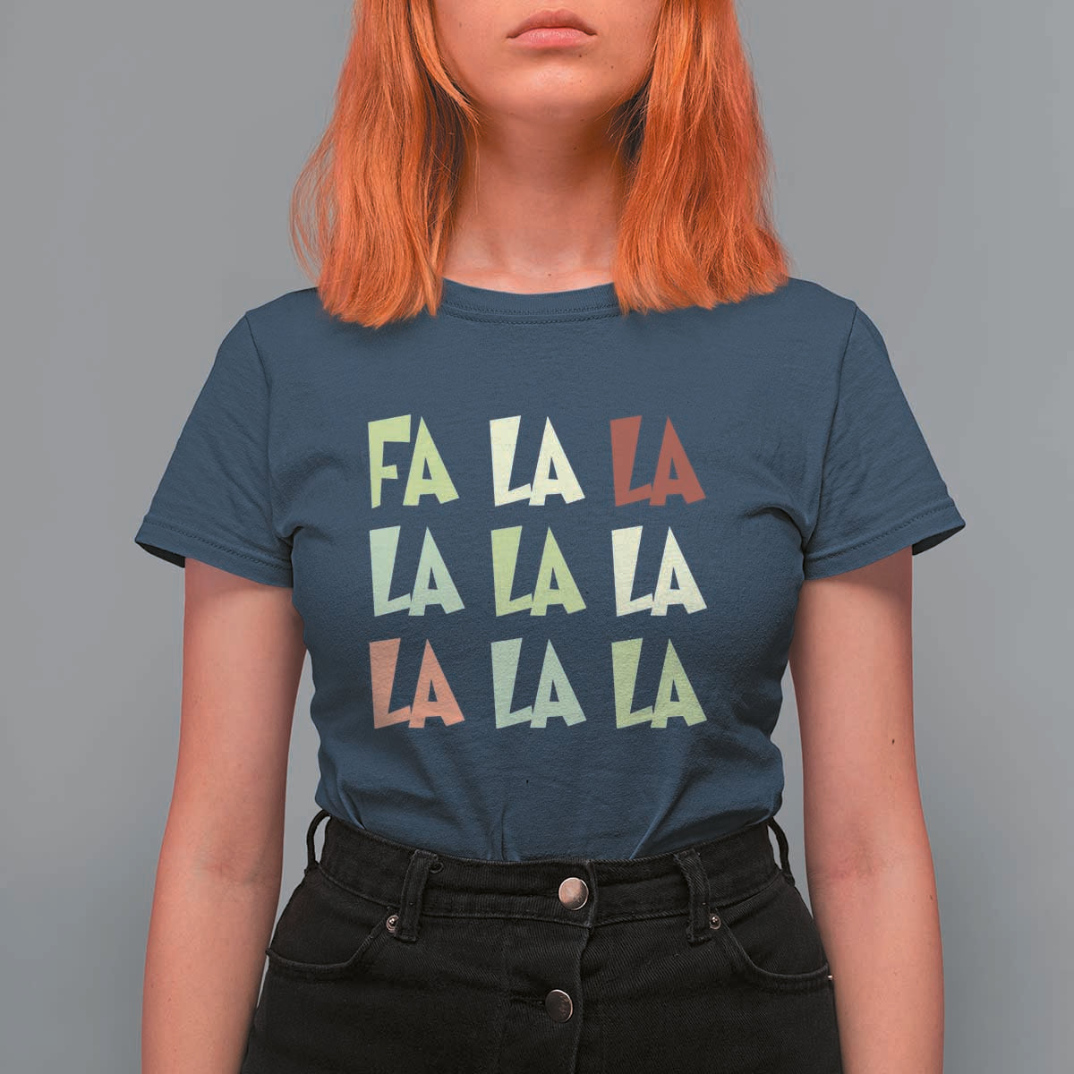 Funny Fa La La 8 Christmas Carol Song Holiday T Shirt For Women - Wonder Print Shop