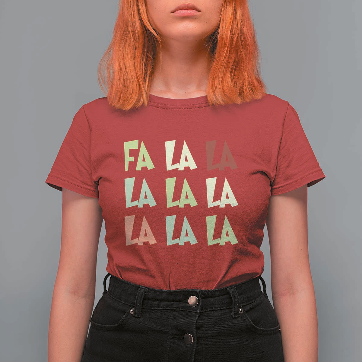 Funny Fa La La 8 Christmas Carol Song Holiday T Shirt For Women - Wonder Print Shop
