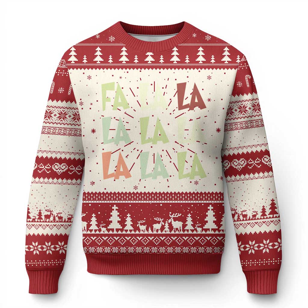 Funny Fa La La 8 Xmas Carol Song Holiday Ugly Christmas Sweater - Wonder Print Shop