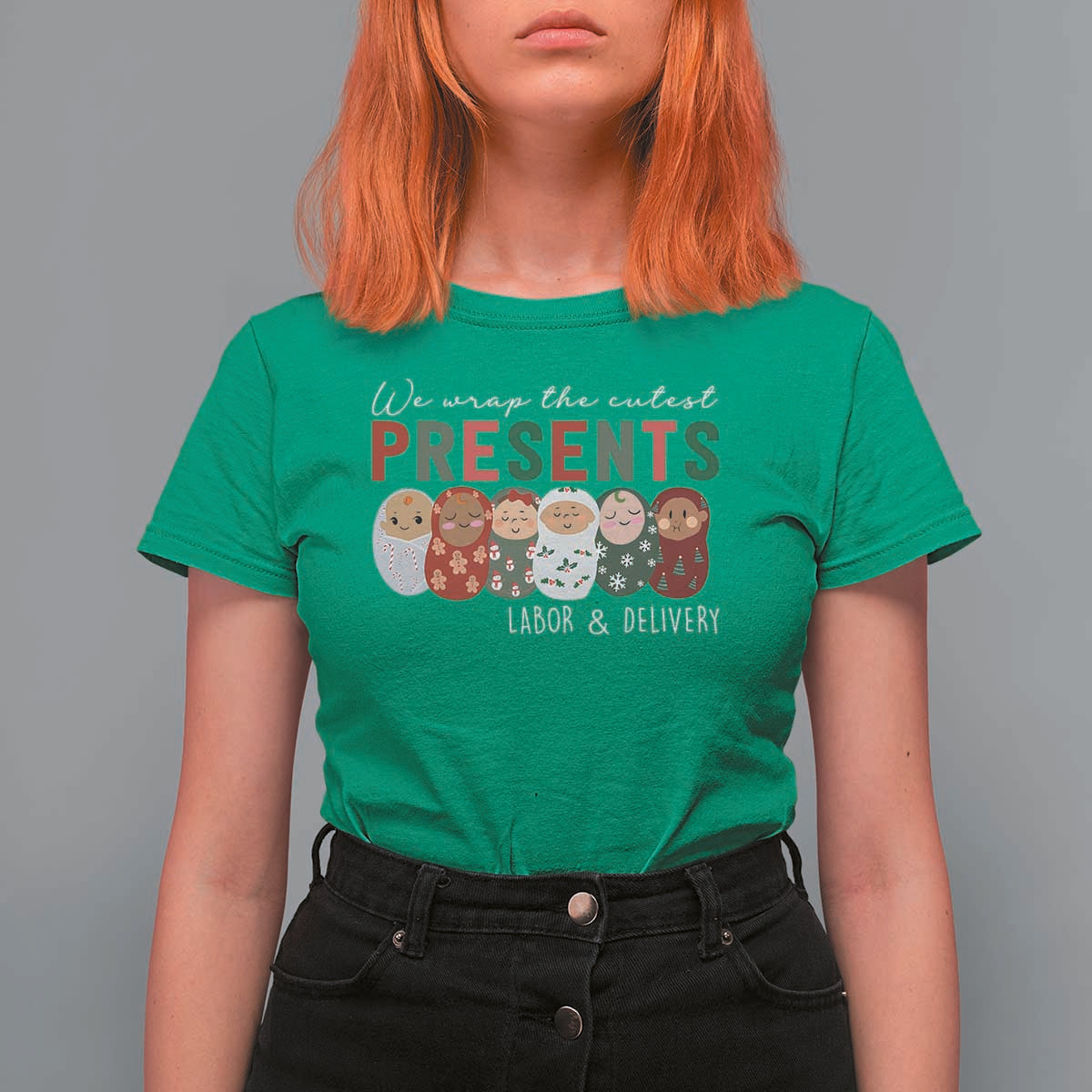 Funny Christmas Labor And Delivery Nurse T Shirt For Women We Wrap The Cutest Presents L&D Nurse - Wonder Print Shop