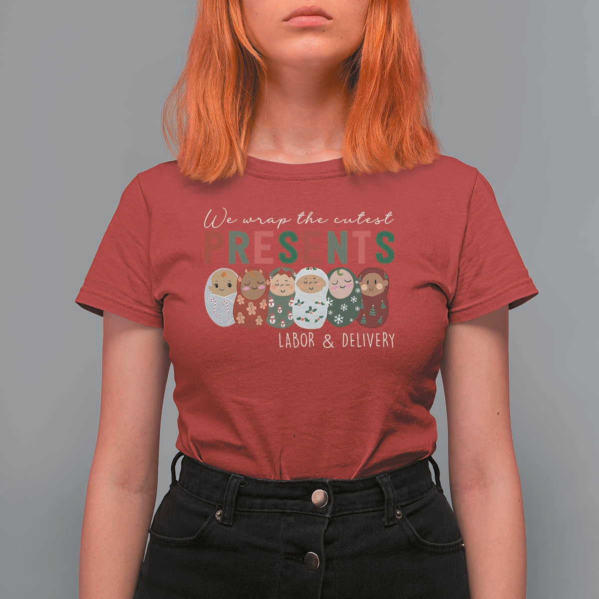 Funny Christmas Labor And Delivery Nurse T Shirt For Women We Wrap The Cutest Presents L&D Nurse - Wonder Print Shop