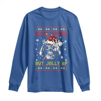 Funny Christmas Skeleton Long Sleeve Shirt Dead Inside But Jolly AF Santa Hat