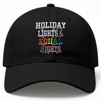 Funny Feminist LGBT Christmas Baseball Cap Holiday Lights And Equal Rights Led Lights