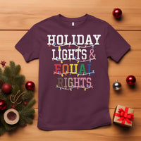 Funny Feminist LGBT Christmas T Shirt Holiday Lights And Equal Rights Led Lights - Wonder Print Shop